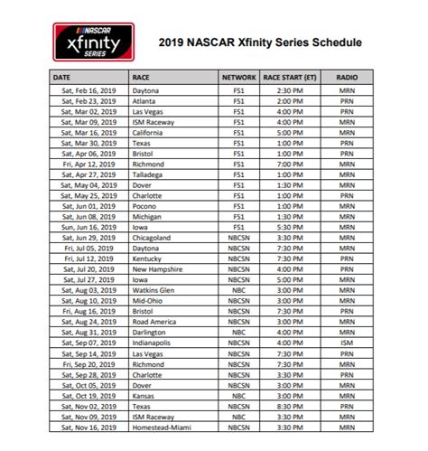 All rounds anywhere in the globe and in the same package access all other motorsports racing. 2019 NASCAR Xfinity Series and NASCAR Gander Outdoors ...