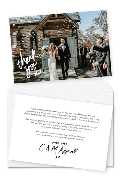Wedding Thank You Cards Wording Examples Note
