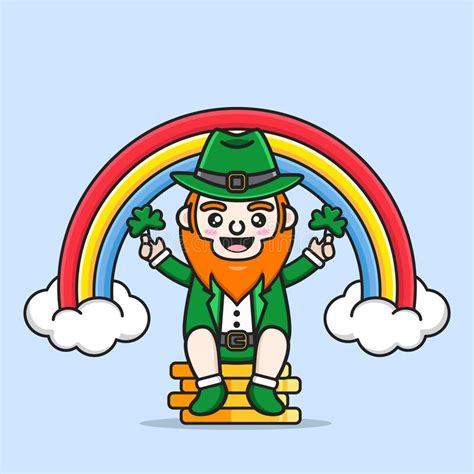 Saint Patrick S Day With Cute Leprechaun Stock Vector Illustration Of