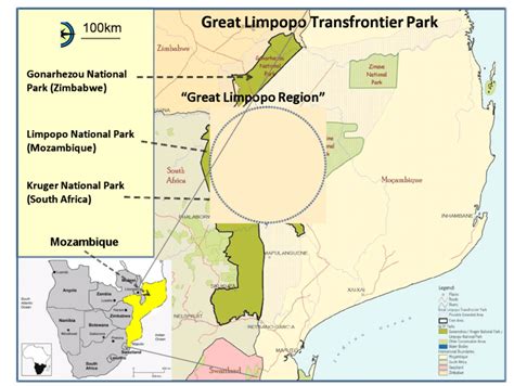 1 Map Of The Great Limpopo Transfrontier Park Illustrating The Great