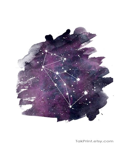 Lupus Constellation Print The Wolf Constellation Poster Etsy