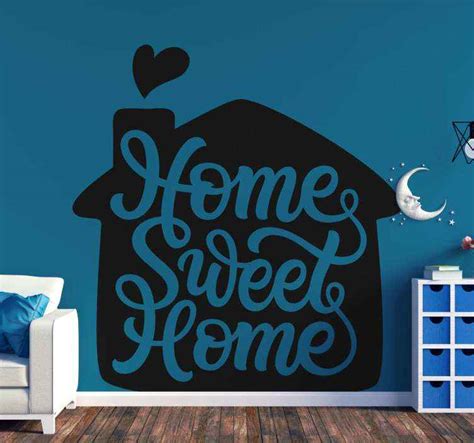 Home Sweet Home House Roof Home Quote Wall Sticker Tenstickers