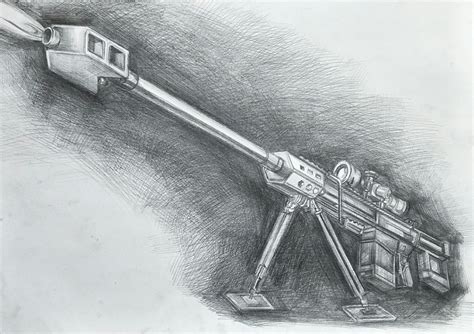 巴雷特狙击步枪纯艺术素描king198515 原创作品 站酷 Zcool