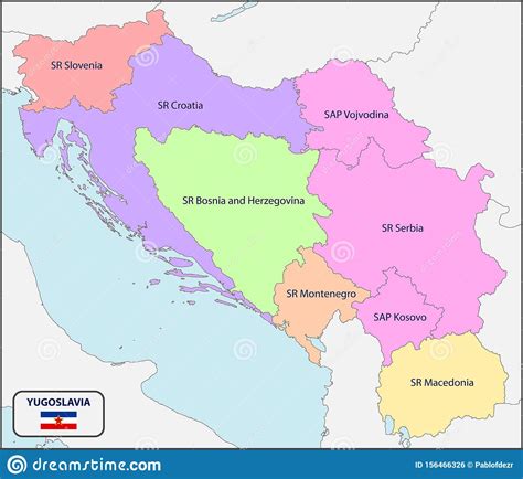 Political Map Of Yugoslavia With Names Stock Vector Illustration Of