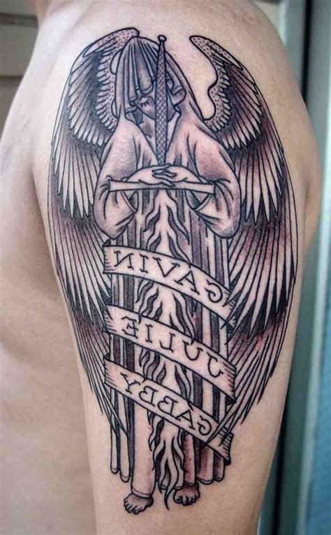 Angel Protector Tattoo 110 Best Guardian Angel Tattoos Designs