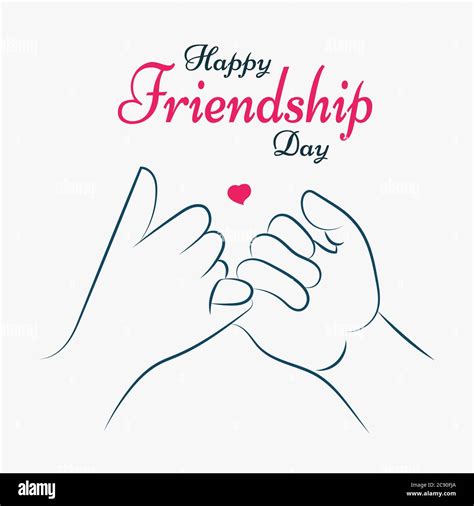 Happy Friendship Day Friends Pinky Promise Love Flat Illustration