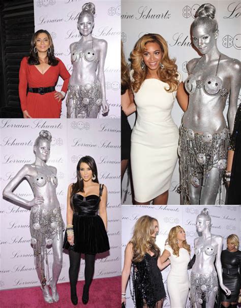 Kim Kardashian Silver Body Paint Magazine