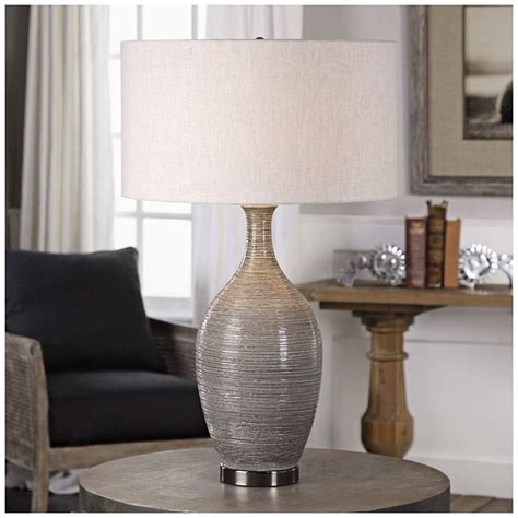 5 out of 5 stars with 2 reviews. Uttermost Dinah Mushroom Gray Textured Ceramic Table Lamp ...