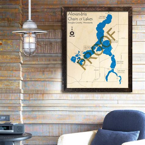 Alexandria Chain Of Lakes Minnesota 3d Wood Map Lake House Etsy