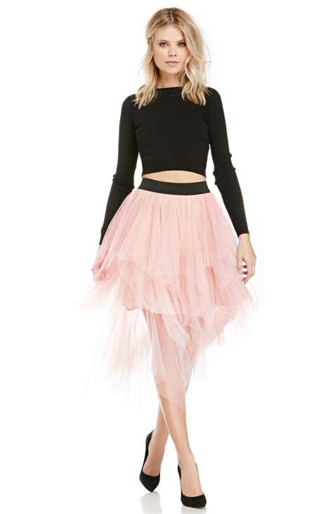 Tiered Tulle Midi Skirt In Pink Dailylook