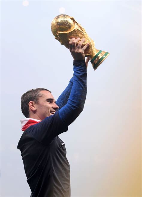 Moscow Russia July 15 Antoine Griezmann Of France Holds The World