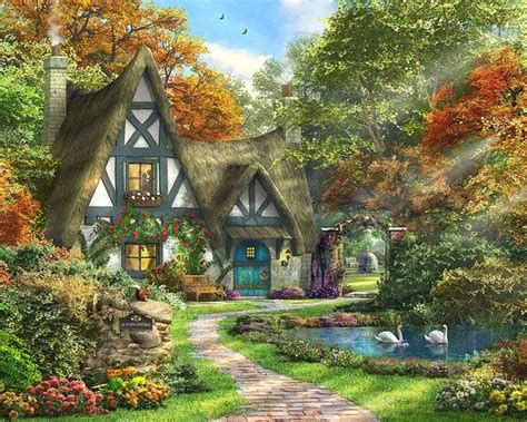 The Autumn Cottage Poster By Mgl Meiklejohn Graphics Licensing