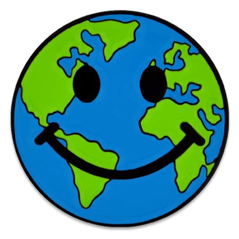 Pinmart Pinmarts Earth Smiley Face Environmental Awareness Earth Day