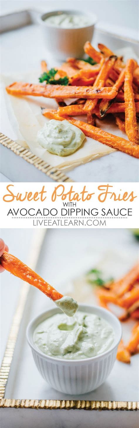 These sweet potato fritters are crispy on the outside, soft on the inside, and insanely flavorful. Baked Sweet Potato Fries with Avocado Dipping Sauce | Recipe | Junk food snacks, Food, Healthy fries