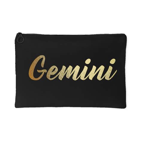 Gemini Gold Lettering Accessory Pouch - Black || Zodiac || Zodiac Sign || Zodiac Gift || Gemini ...