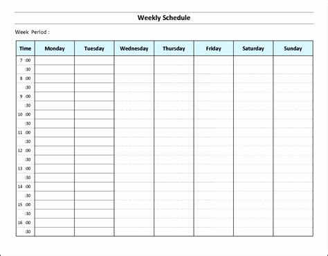 6 Weekly Schedule Template Sampletemplatess Sampletemplatess