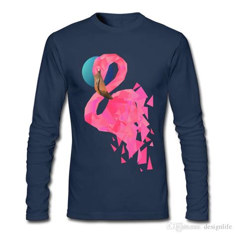 If you think like us than these shirts are for you! Flamingo Print Men T Shirt Geometric Style Pink Paint Mans Long Sleeve Shirts 2017 Fall New ...