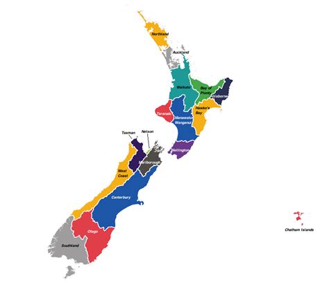 New Zealand Map Districts Danice Doralynne