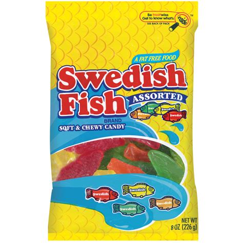 Swedish Fish Fat Free Assorted Flavors Soft And Chewy Candies 8 Oz