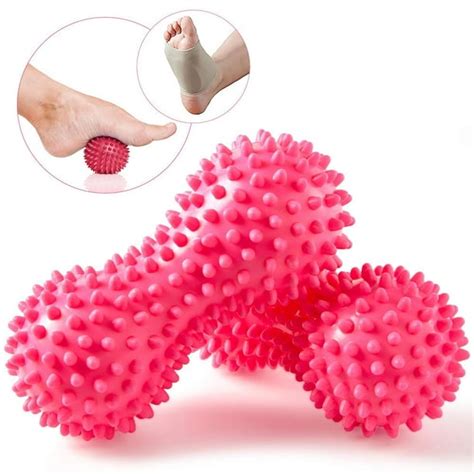 Foot Massage Ball Rollers With Compression Gel Sleeves For Plantar Fasciitis Peanut Yoga