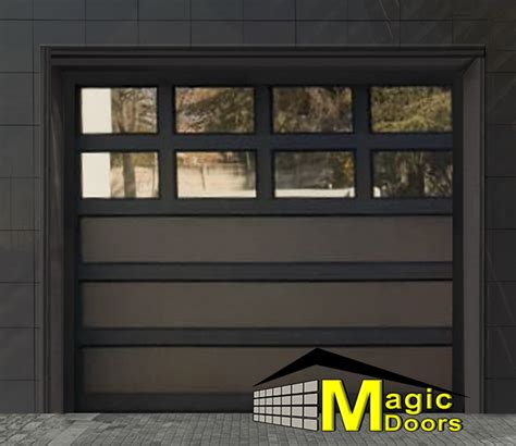 Aluminium And Glass Garage Door Single Combo 9 Magic Doors