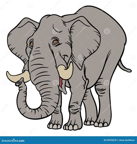 Cartoon Elephant Stock Vector Image 55978278