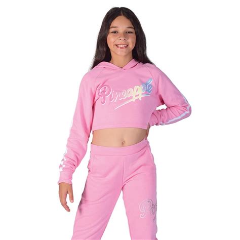 Buy Pineapple Girls Crop Hoodie Pink