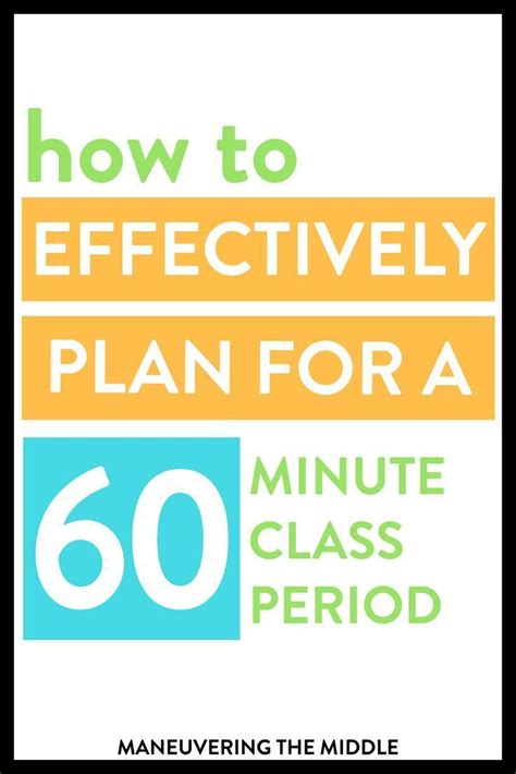 Ideas For Structuring A 60 Minute Class Classroom Discipline Middle