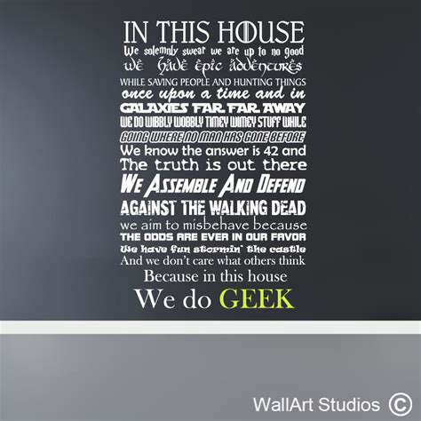 In This House We Do Geek Wall Art Wall Art Studios