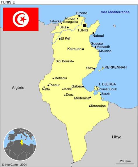 Carte De Tunisie Vacances Arts Guides Voyages
