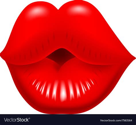 red lips sexy isolated on white background vector image