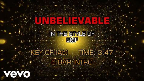 Emf Unbelievable Karaoke Youtube