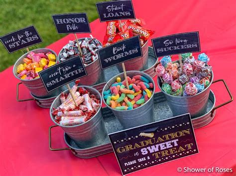 Shower Of Roses Graduation Party Candy Buffet Free Printables