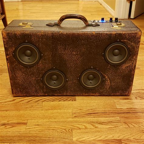 Vintage Leather Suitcase Boombox Bluetooth Amp With Etsy Bluetooth