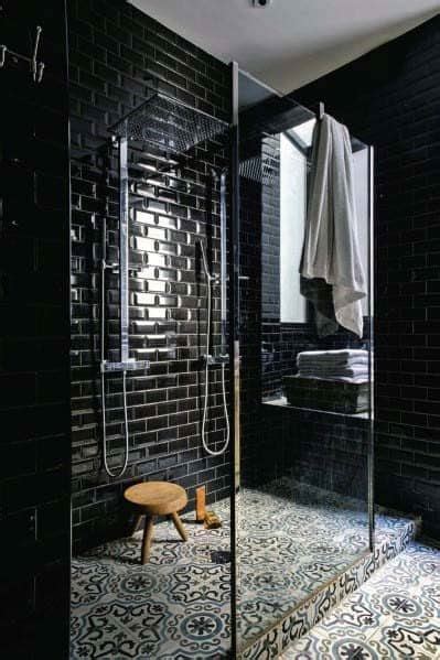 Top 60 Best Black Bathroom Ideas - Dark Interior Designs