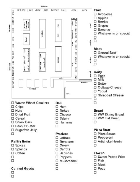 Aldi Shopping List With Store Map List Is Organized By Section And