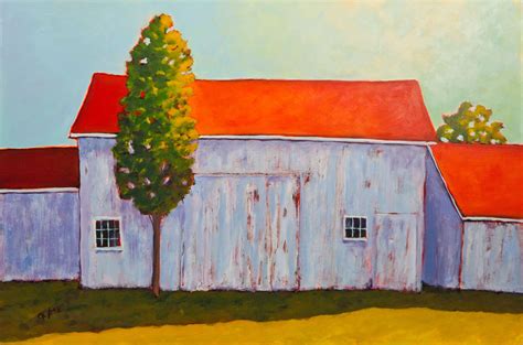 Weathered Barn Acrylic Painting By Carol Young Barn Painting