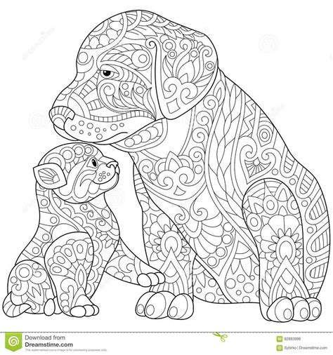 Kleurplaat Mandala Dieren Hond
