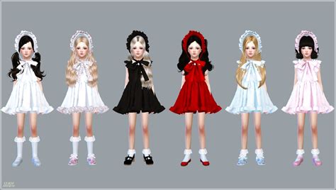 Childpure Doll Dress순수 인형 드레스남녀 어린이 의상 Sims4 Marigold