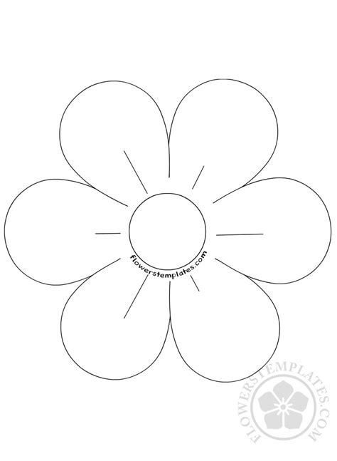Karen arnold has released this flower outline coloring page image under public domain license. 6 Petal Flower Template coloring page | Flowers Templates