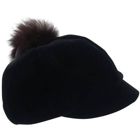 Preowned Mod C1960 Black Velvet Cap With Fur Pom Pom 9575 Inr Liked