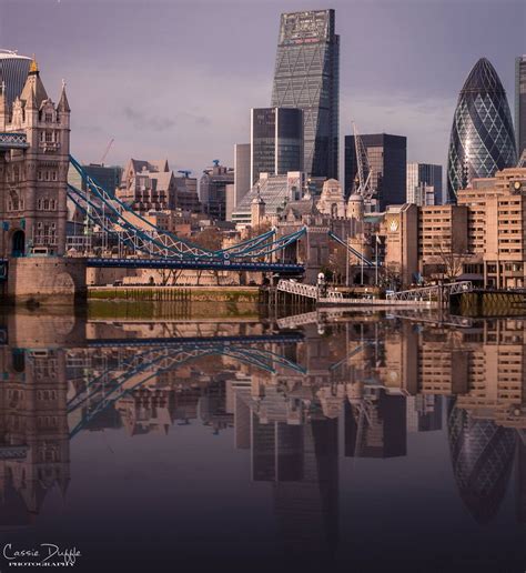 London Skyline And London Reflection See Tower Bridge And The Tower Of