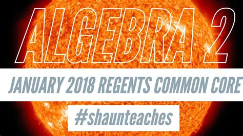 Algebra 1 regents study guide. Algebra 2 Regents January 2018 #15 - YouTube