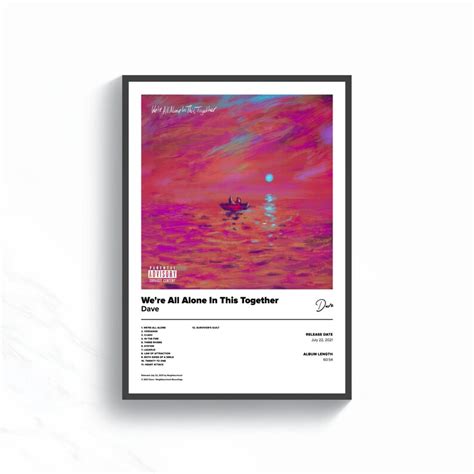 Dave Poster Were All Alone In This Together Album Cover Etsy