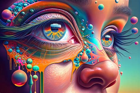 Hyperrealism Psychedelic Face Ai Generated Art Psychedelic Art Female