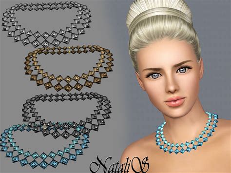 The Sims Resource Natalis Ts3 Gentle Crystals Necklace Fa Fe