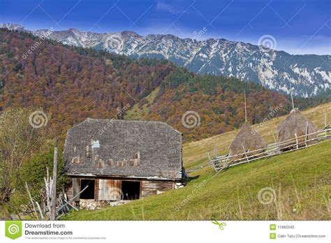 Beautiful Mountain Scenery And Cottage Stock Photo Image 11860340