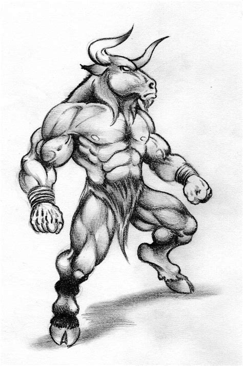 Minotaur Bull Tattoos Monster Coloring Pages Drawings