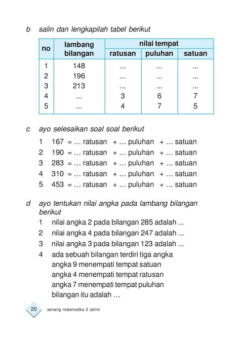 Matematika Kelas 2 Nilai Tempat Nama Dan Lambang Bilangan Mikirbae Com