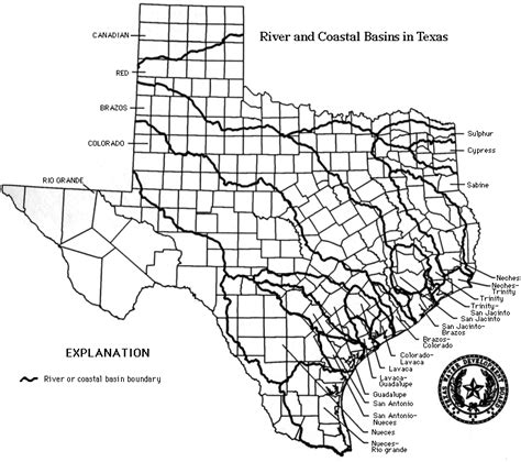 Blank Map Texas Rivers